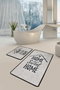 Mijölnir Juego de alfombrillas de baño premium Blanco y negro